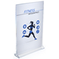 Recycled acrylic tabletop sign holders with 11 inch by 17 inch media size