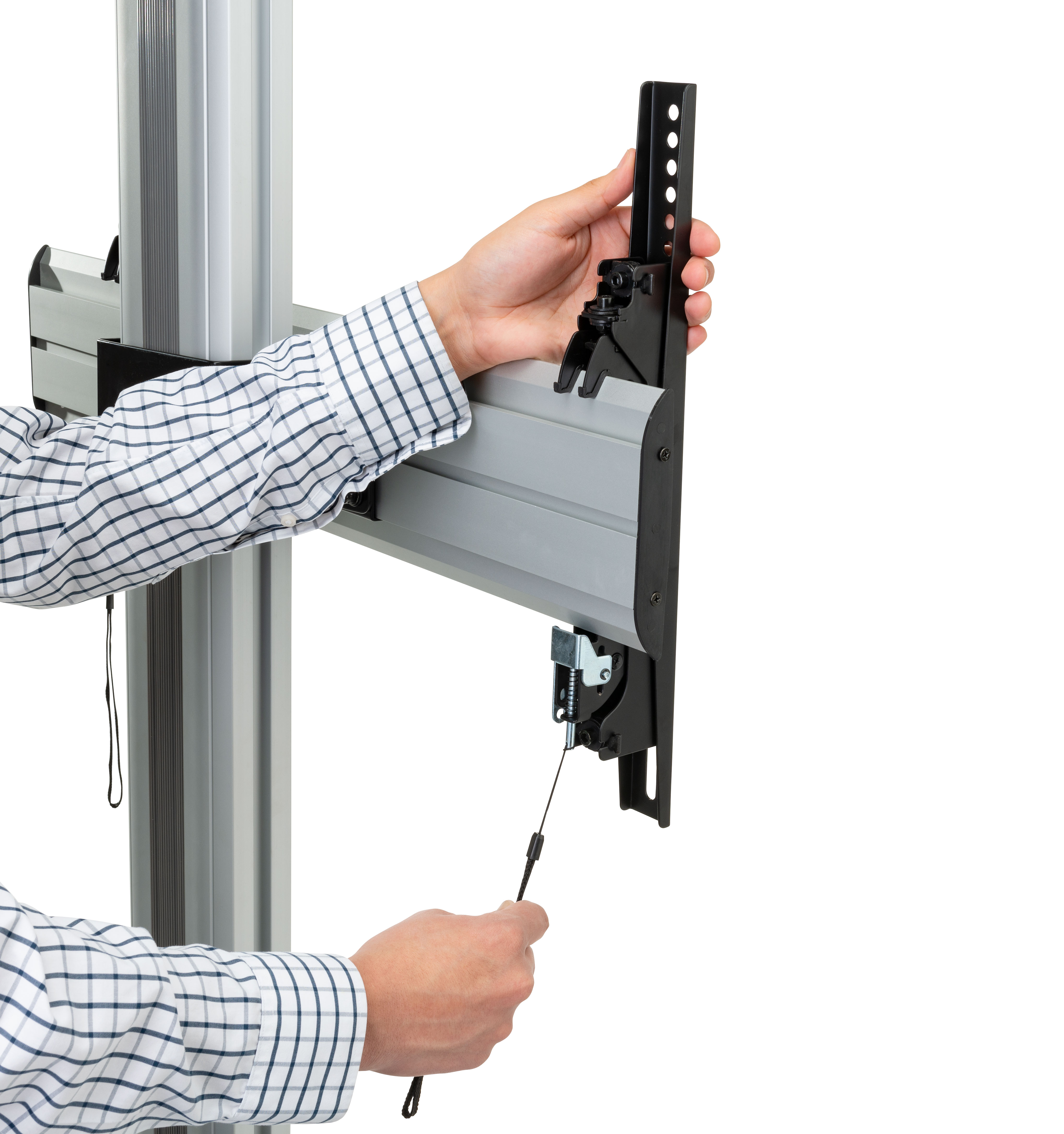 LCD Video Wall Cart | Clips Included for Cable Organization | Displays2Go