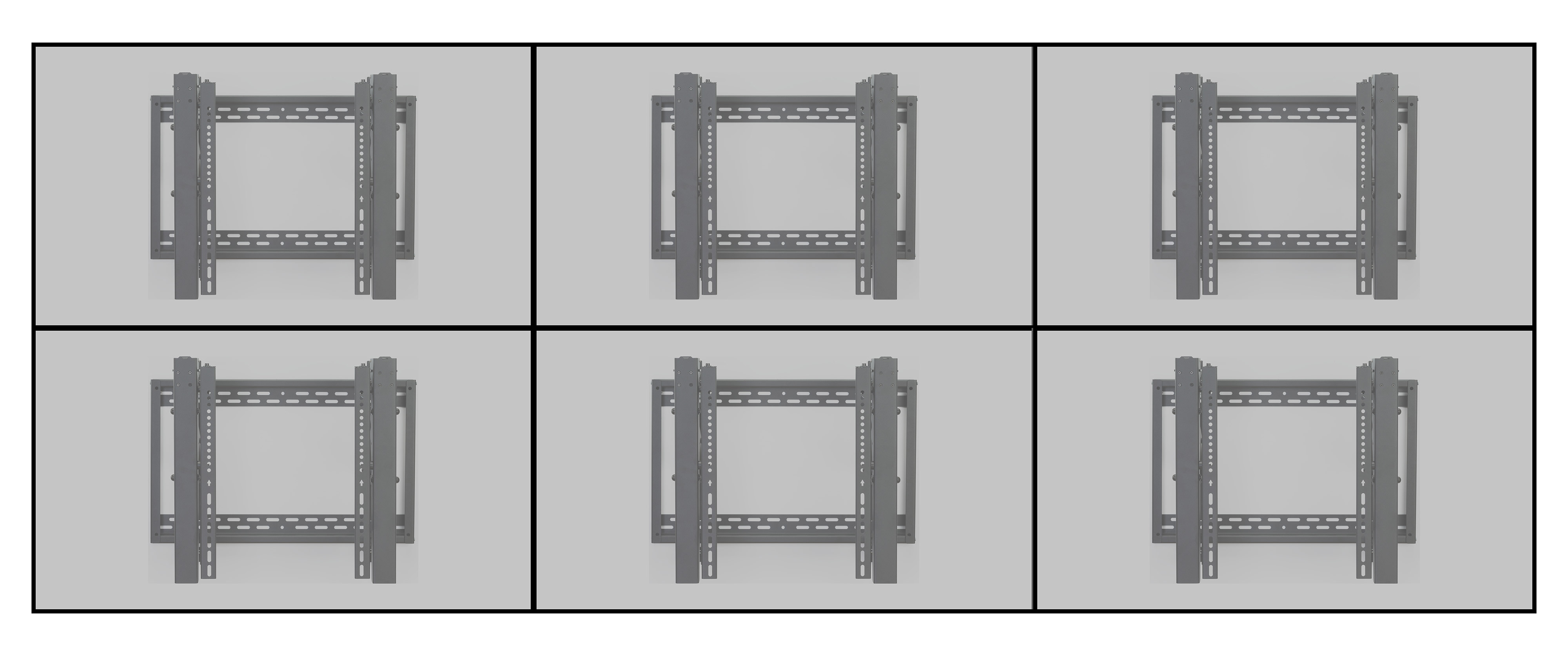 Video Wall Mount for (6) 45" - 70" TV Screens, Tilting Pop-Out Bracket - Black