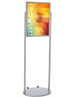 Silver 18 x 24 Mobile Poster Stand with PVC Backer