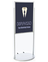Silver 24 x 36 Poster Stand with Wheels with PVC Inserts
