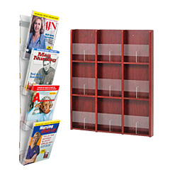 20 Pocket Wood Magazine Holder - Floor Or Wall