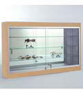 This wall mounted display case complements any décor.