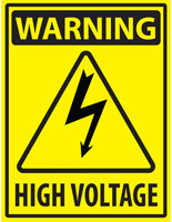 Warning Label High Voltage 