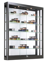Wall LED Display Case with Adjustable Shelves