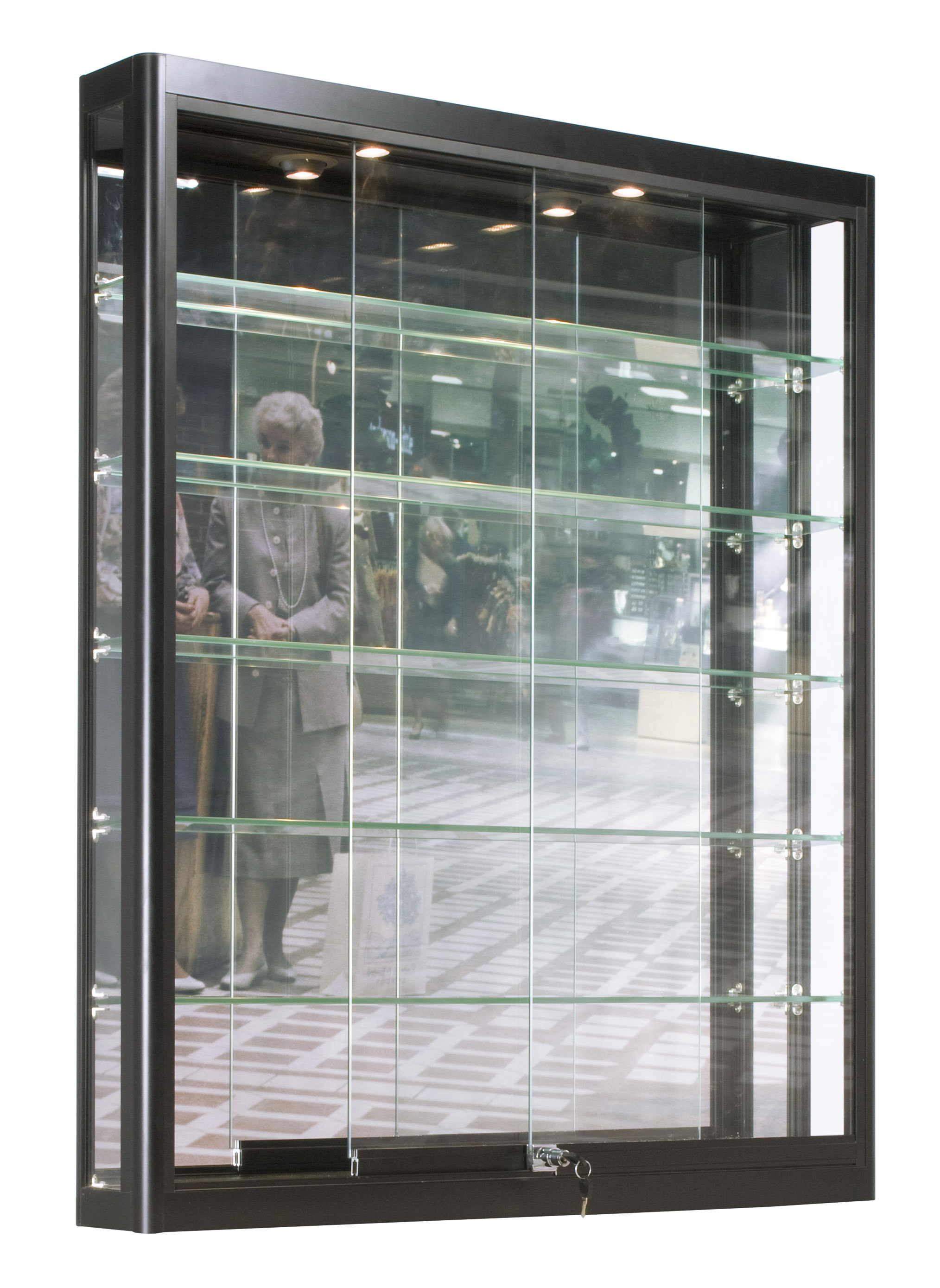 Wall LED Display Case | Matte Black Finish | Displays2Go