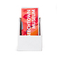 White Cardboard Brochure Holder with High Backing