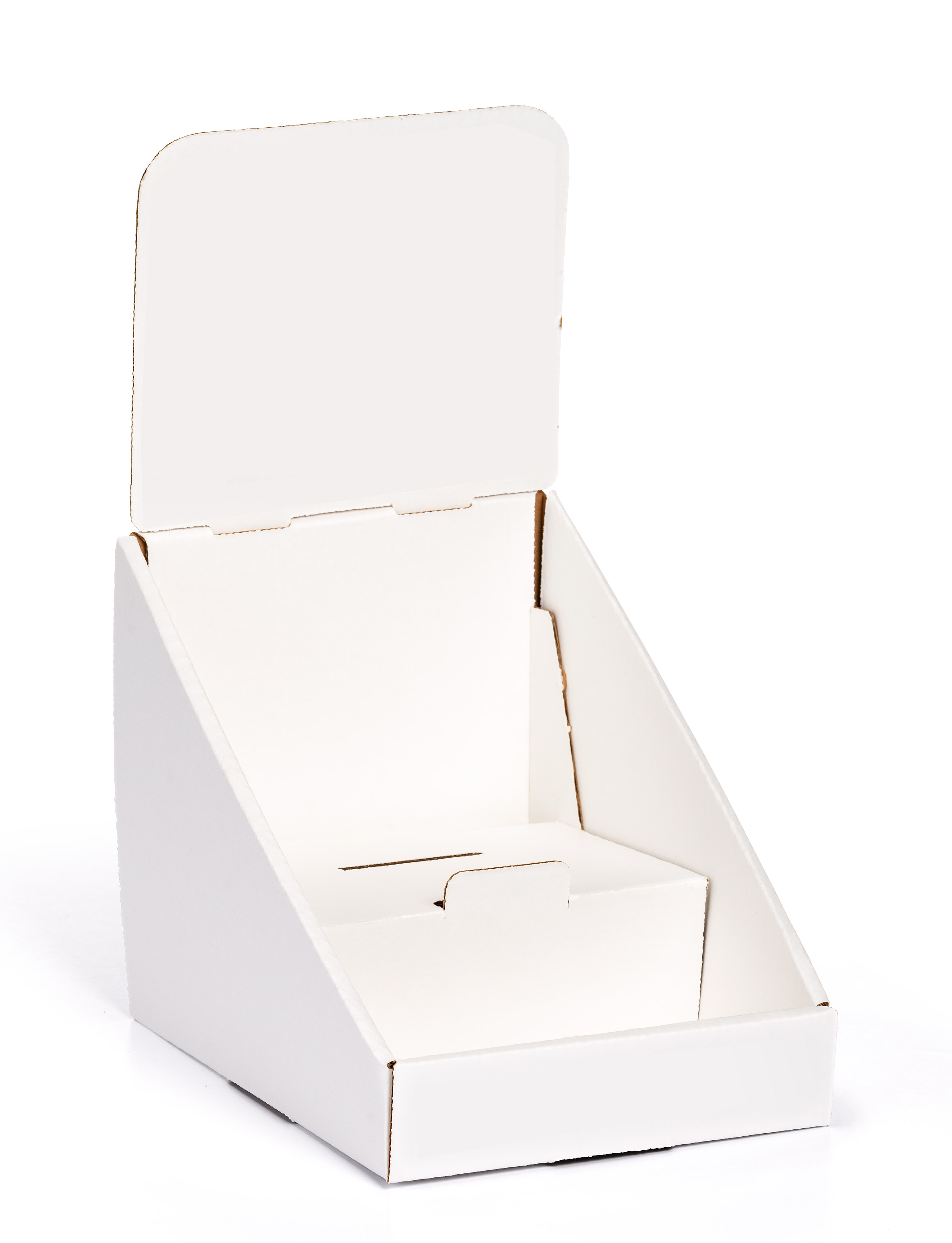 Cardboard Display, 2 Tiers, Removable Header, 12 CDs/10 DVDs - White