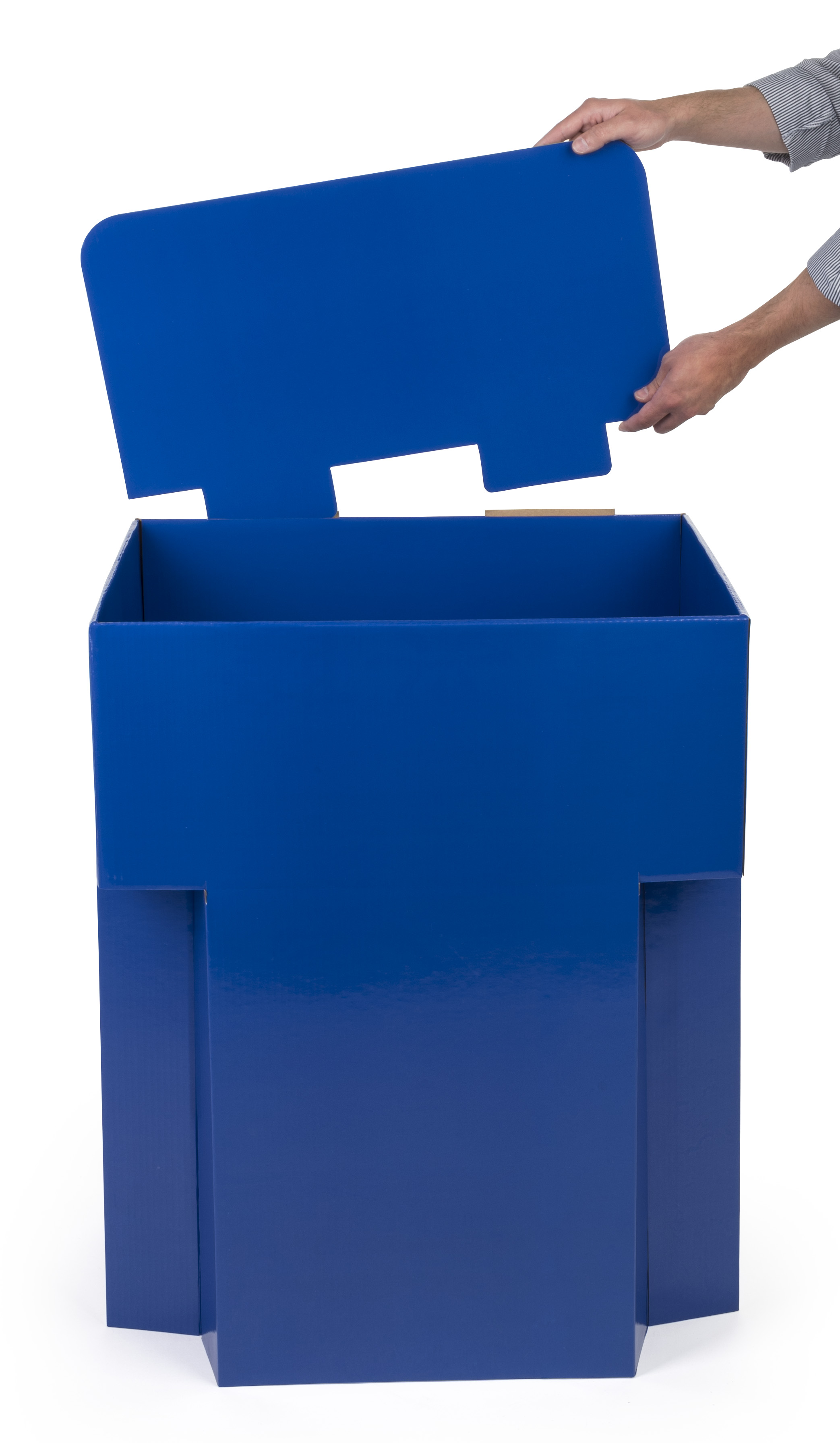 Dump Bin | Blue Corrugated Cardboard Display | Displays2Go