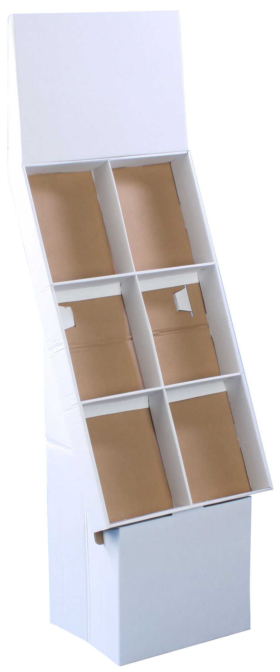 White Cardboard Magazine Holder Corrugated Pop Up Stand Displays2go