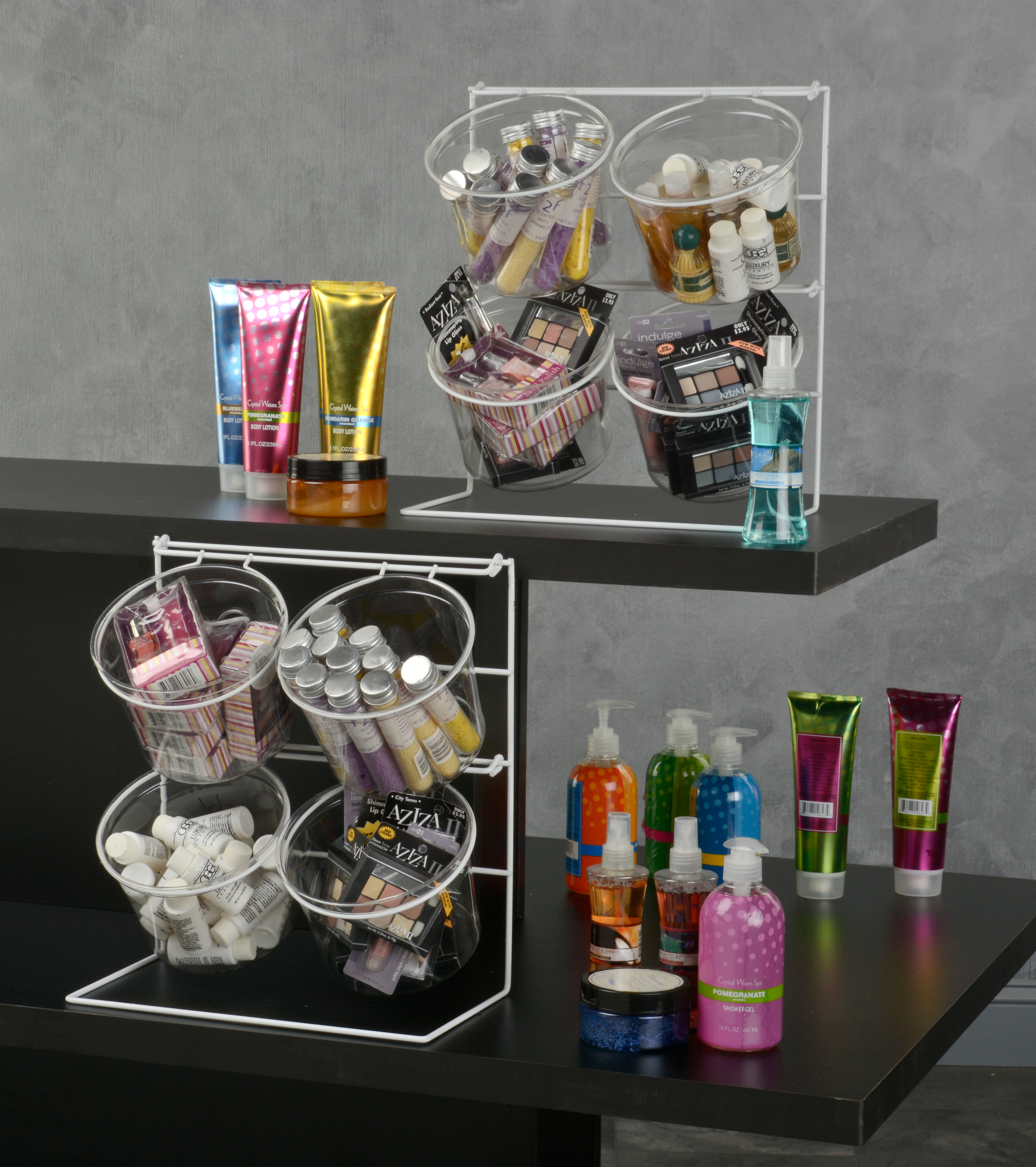 Countertop Bin Display Rack | (4) Clear Acrylic Bins | Displays2Go