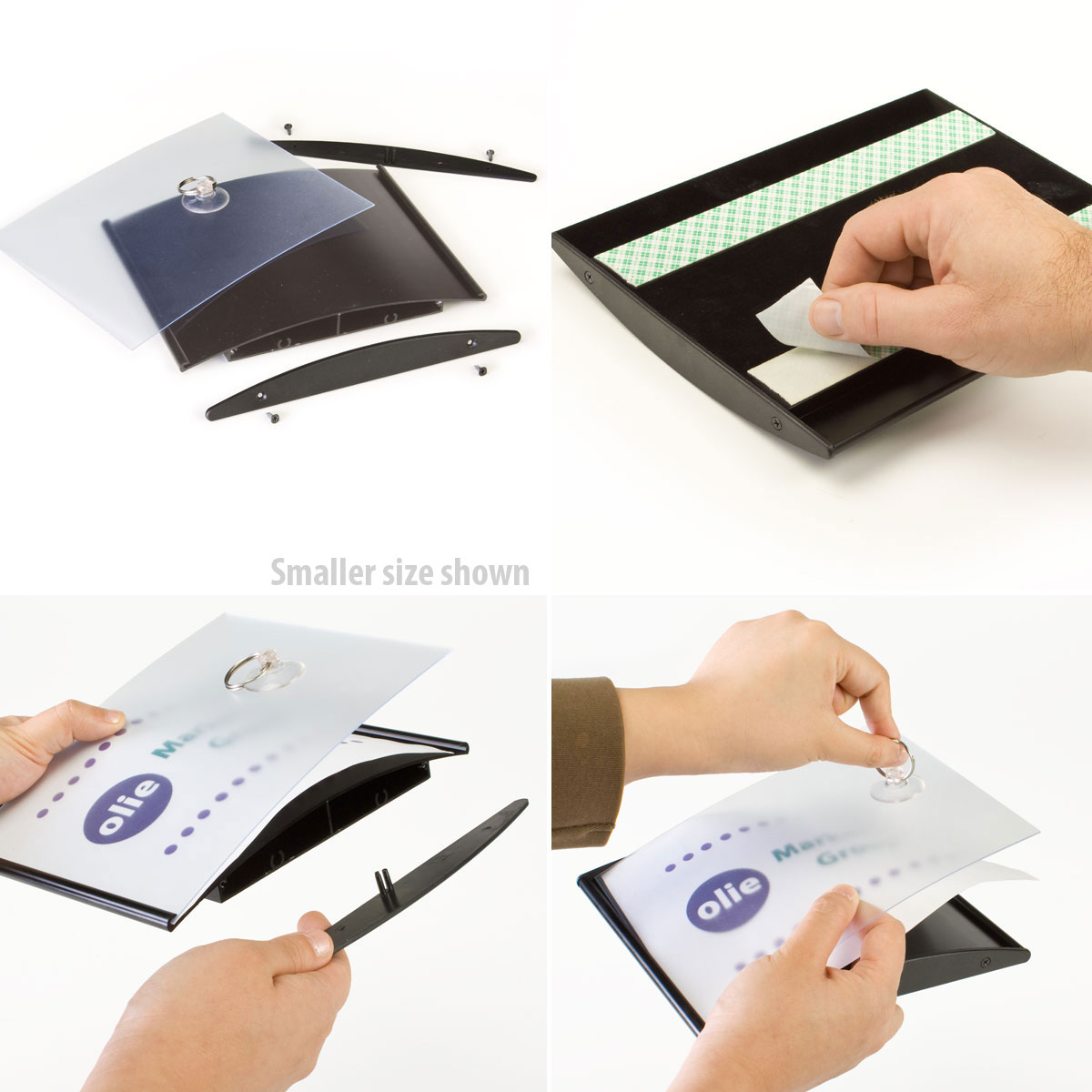 Curved Adhesive Wall Sign Holder, Snap-Out Lens - Image 4