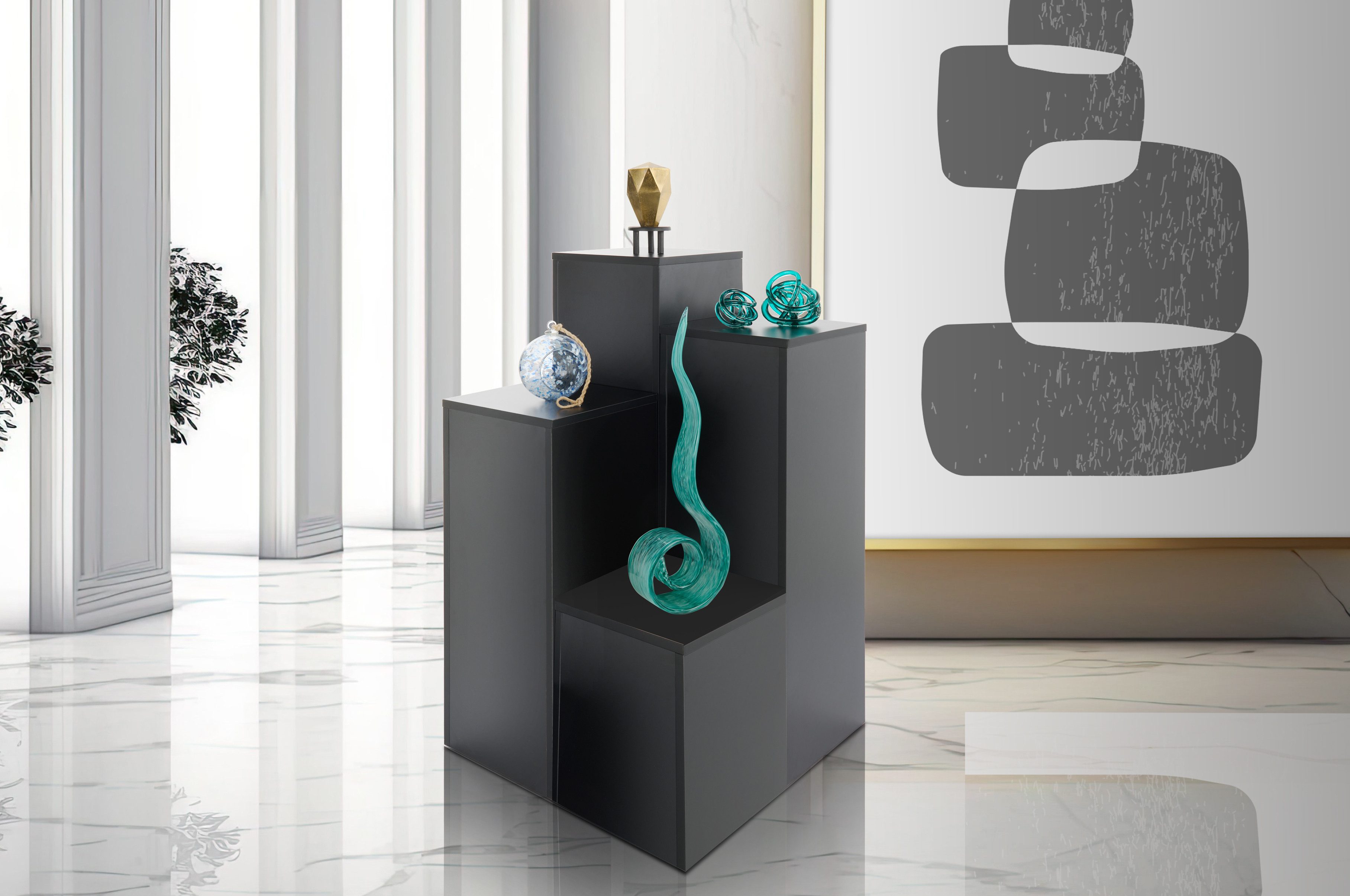 Floor Standing Pedestal, Square Top, Melamine - Multiple Colors - Image 6