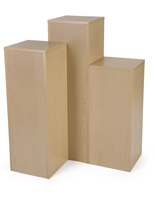 Wood grain pedestals in set of three