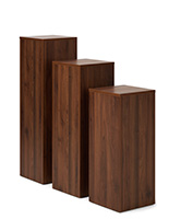 Wood grain pedestals in set of three
