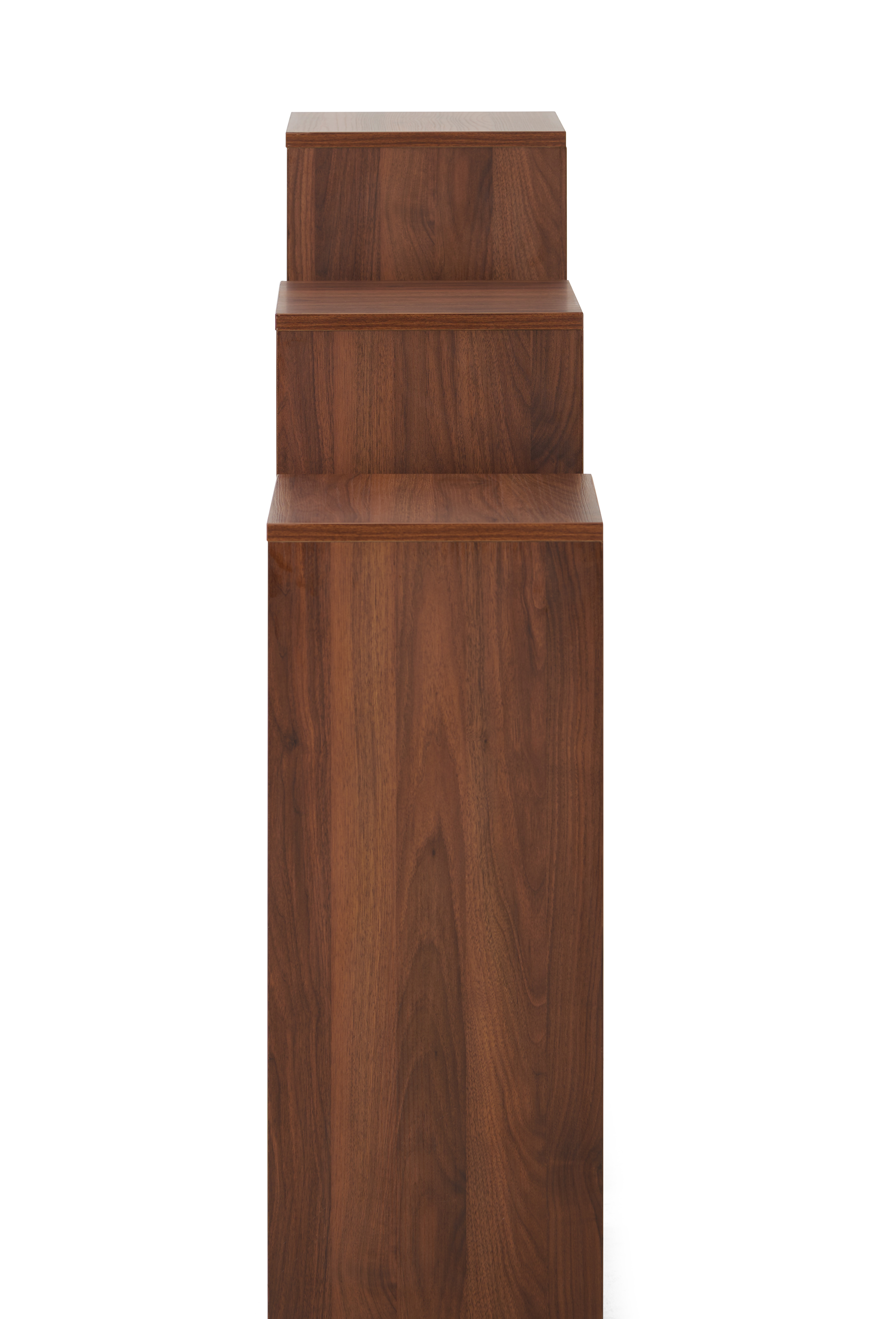 3-Piece Wood Grain Pedestal Set with Tiered Heights, 12.5" Surface & Melamine Finish - Image 3