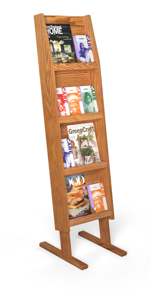 Wood Magazine Rack Floor, Magazine Rack Stand, Wooden Bookshelf