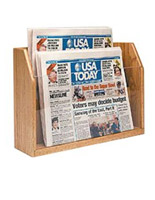 wooden newspaper rack