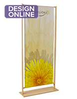 Eco friendly banner measures 33 inches wide by 78 inches tall