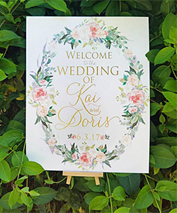 Easel for Wedding Sign Modern, Wooden Floor Easel for Welcome Sign