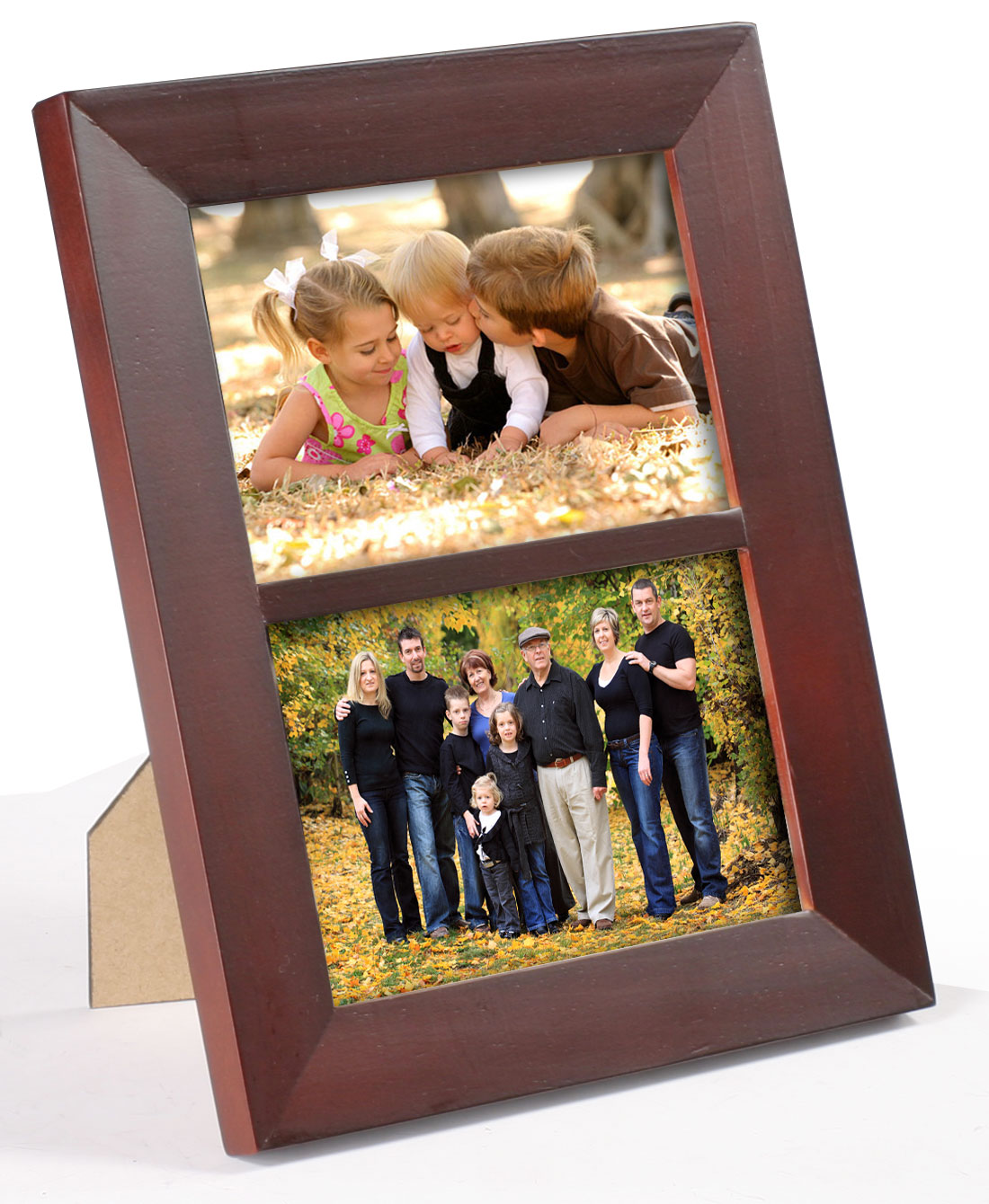 Collage Frames | Mahogany Tabletop Multi Photo Display | Displays2Go