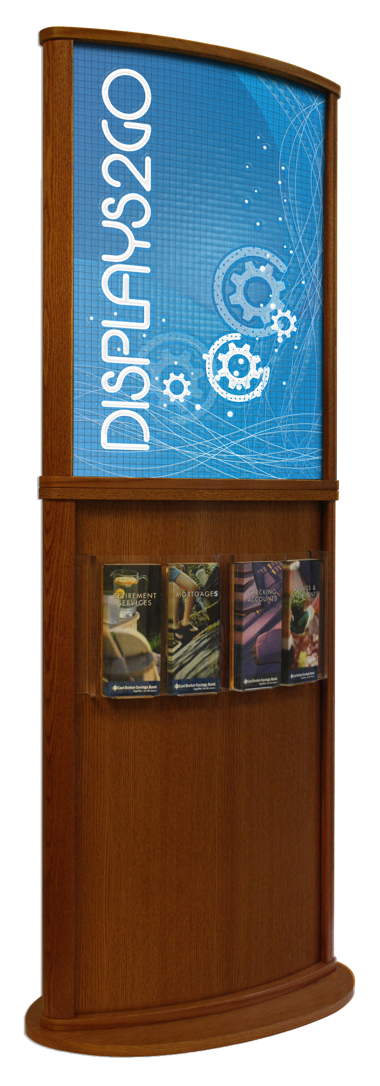 22” x 28” Cherry Poster Stand |Double Sided with 4 Pockets | Displays2Go