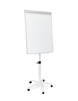 Mobile dry erase board with adjustable height