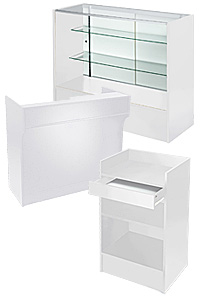 White Retail Showcases & Counters
