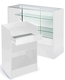 White Retail Showcases and Counters