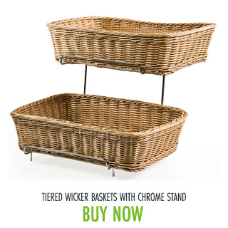 2-Tiered Basket Display Stand