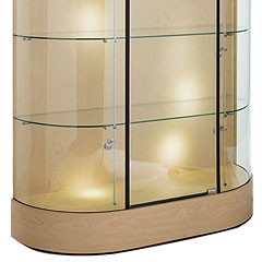 wide oval display cabinets