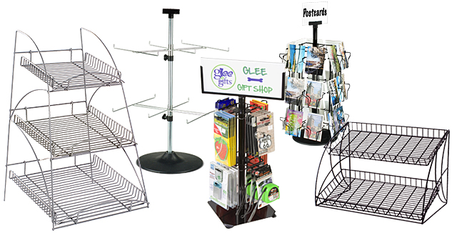 Steel wire merchandising countertop racks