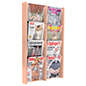 4 tier magazine holder for wall with light oak finish