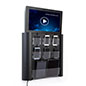 Black wall mounted digital cell phone charging station 