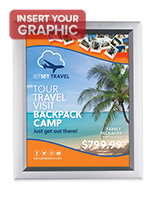 18" x 24" Wall Mounted Sign Holder with Adhesive Tape, Top Insert, Frameless - Clear
