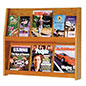 Wood magazine open shelves is made of solid oak