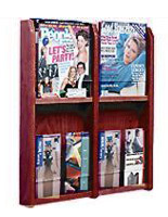 4 pocket mounted magazine display with acrylic pockets