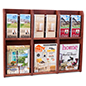 Wood wall magazine rack with mahogany finish