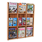 Wall hanging 9 magazine display with solid oak wood construction
