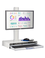 Monitor and keyboard wall mount with retractable tray