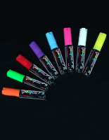 Fluorescent Liquid Chalk Markers Large Flat Tip - Set of 8