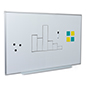 Wall mounted ghost grid magnetic whiteboard