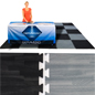 Black & Gray Wood Grain Floor Mats, (26) 2' x 2' Tiles