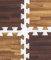 Cherry & Dark Oak Wood Grain Floor Mats, (26) 2' x 2' Tiles