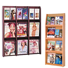 Wooden wall mounted brochure holders