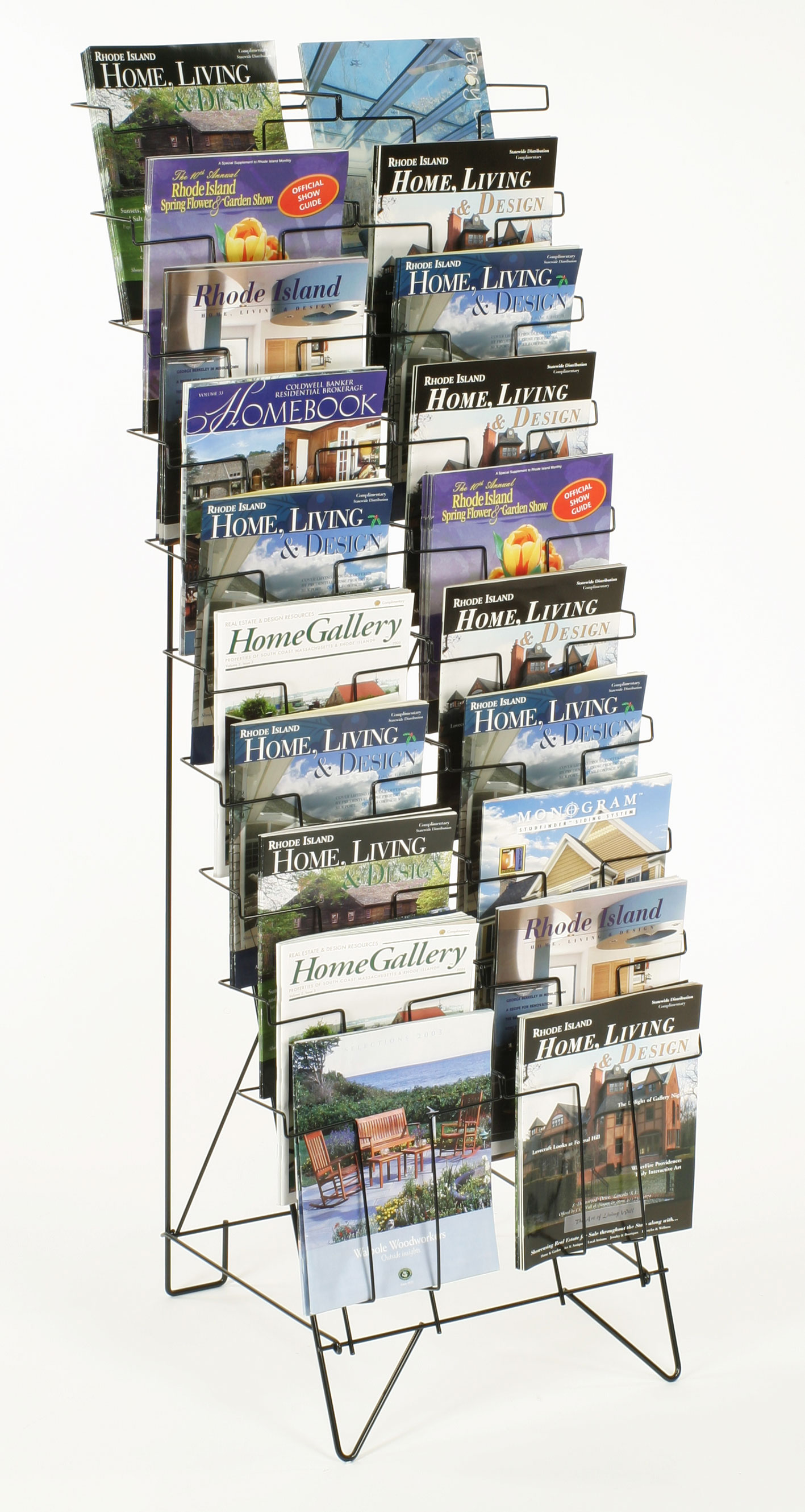 Tiered Magazine Holder | (20) Pockets | Displays2Go