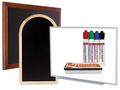 white, chalk and wet erase write-on boards