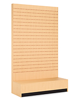L-shaped slatwall panel display with 20 channels