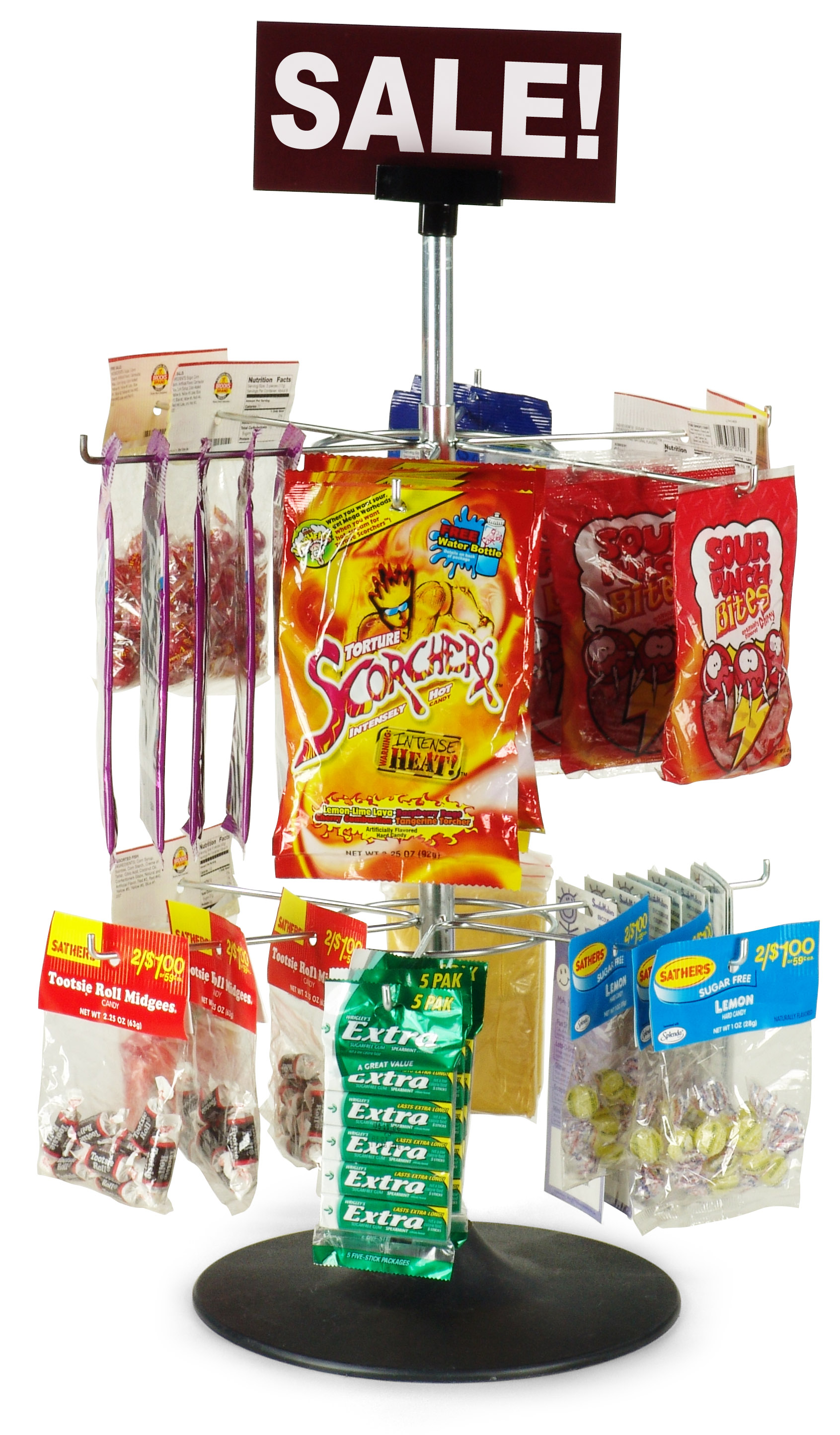 12 Hook Metal Spinner Display | Double Tiered | Displays2Go