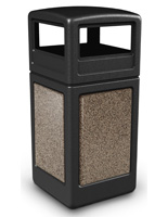 Black Outdoor Garbage Can